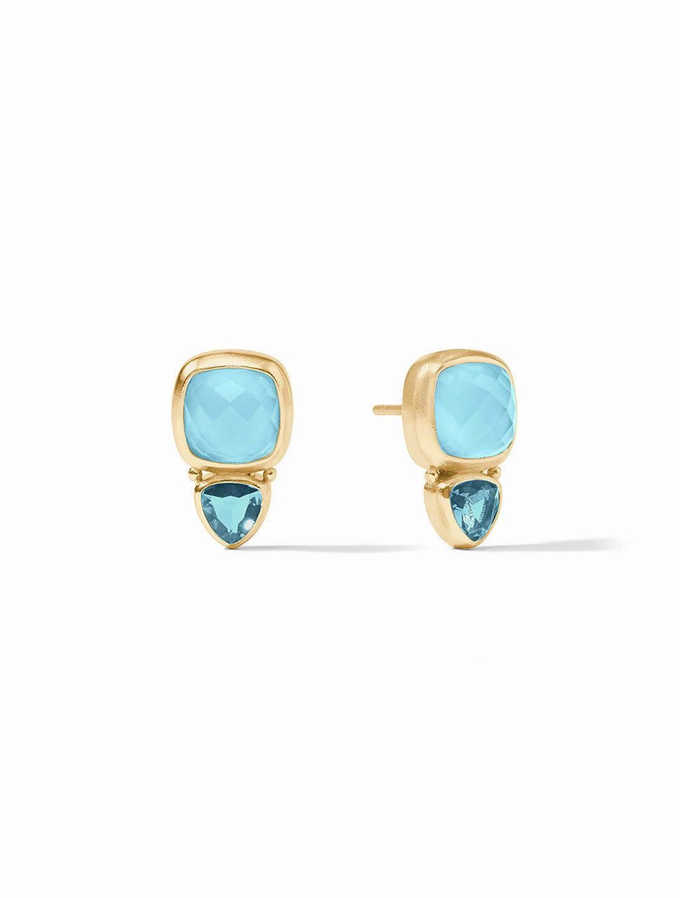 Aquitaine Capri Blue Iridescent Duo Stud Earrings