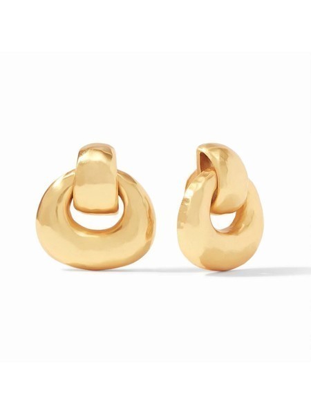 Avalon Gold Doorknocker Clip Earrings
