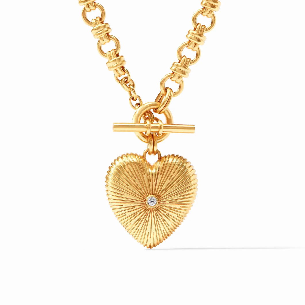 Esme Heart Gold Cubic Zirconia Necklace