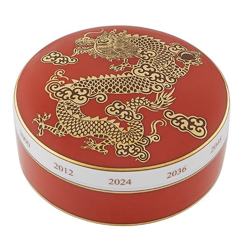 Golden Large Round Dragon Box