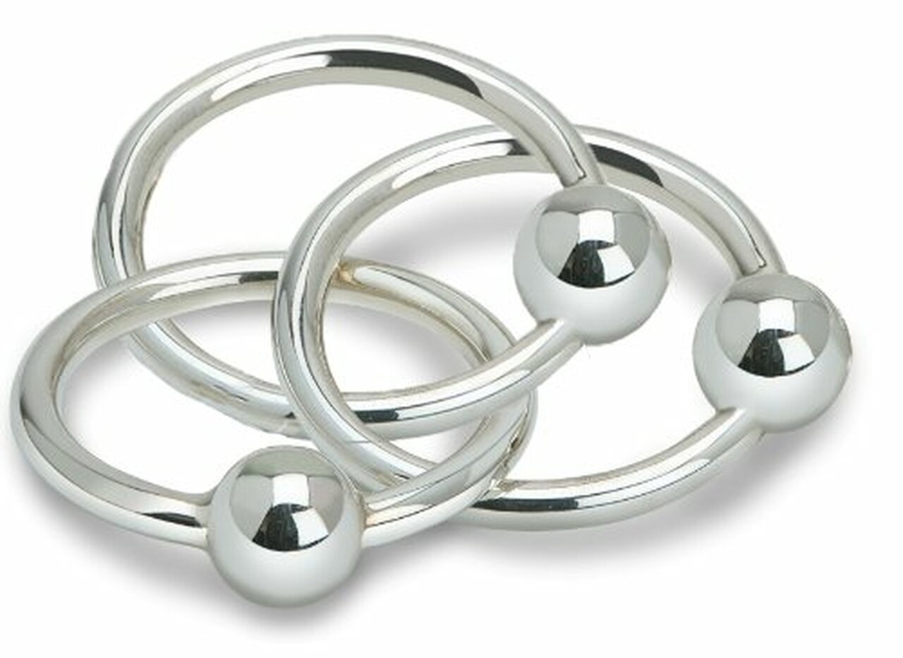 3 Ring Ball Sterling Silver Baby Rattle leranthouston