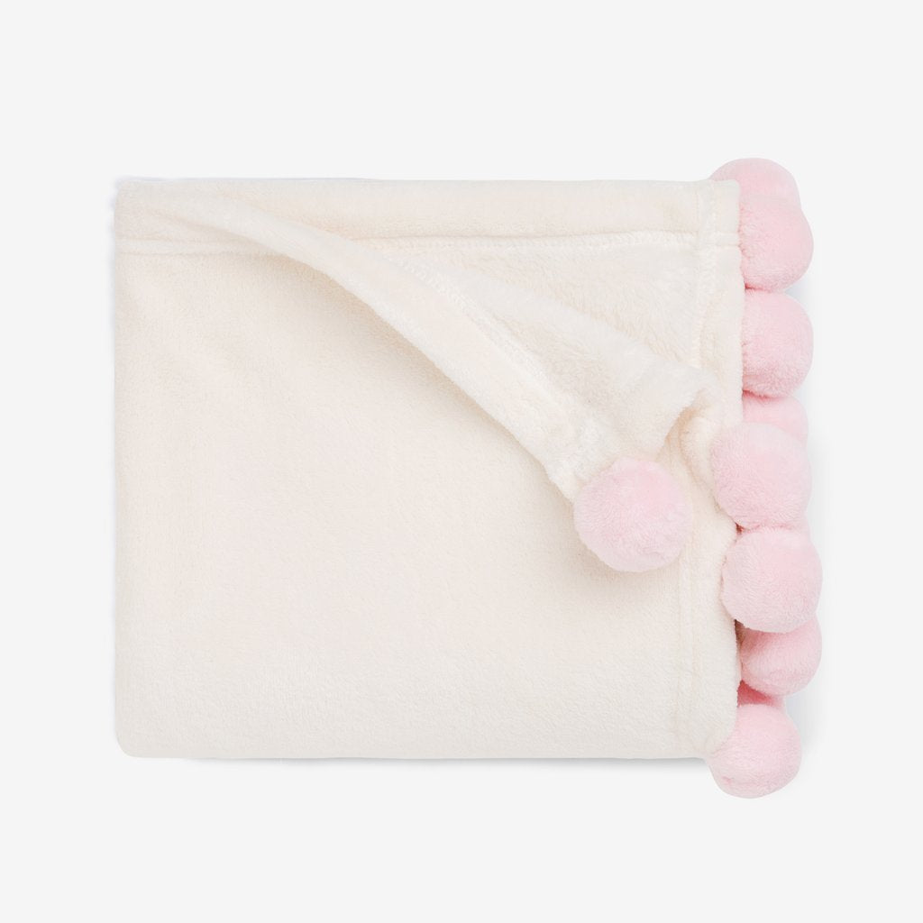 Baby Pink Poms Blanket