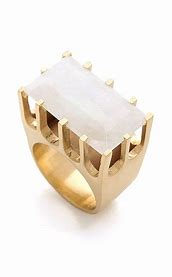 Castle Moonstone Gold Ring Size 7