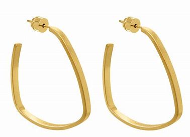 Midi Square Gold Hoops