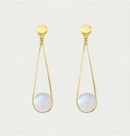 Mini Ipanema Moonstone Gold Earrings