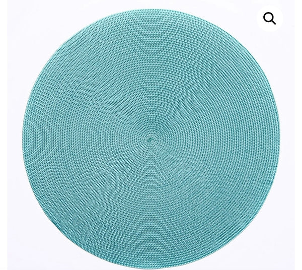 Two Tone Sherbet Aqua/Jade Round Placemat