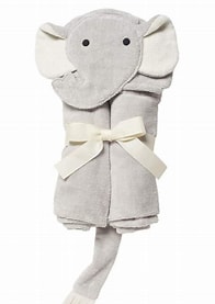 Gray Elephant Hooded Baby Bath Wrap