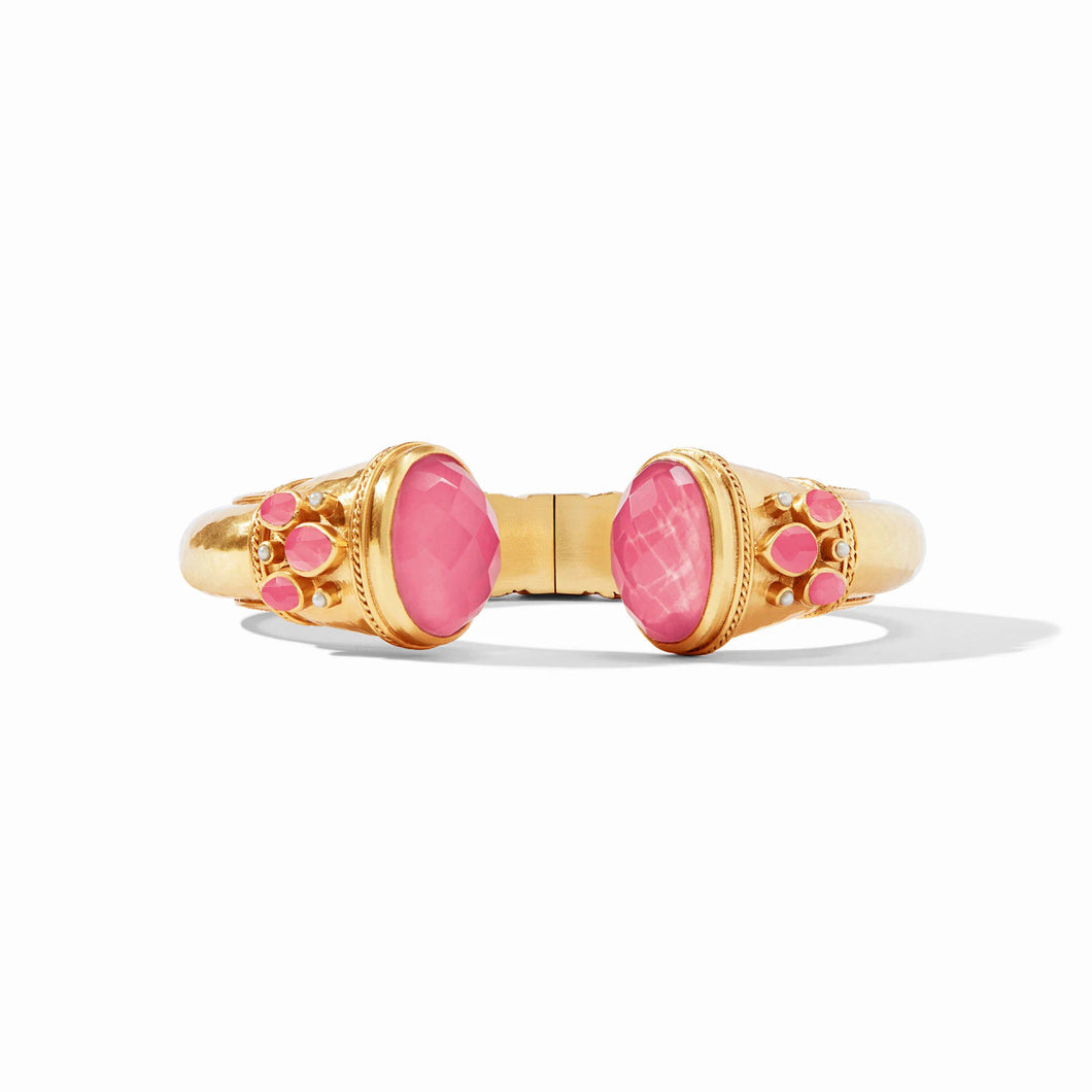 Cannes Gold Iridescent Peony Pink Pearl Cuff