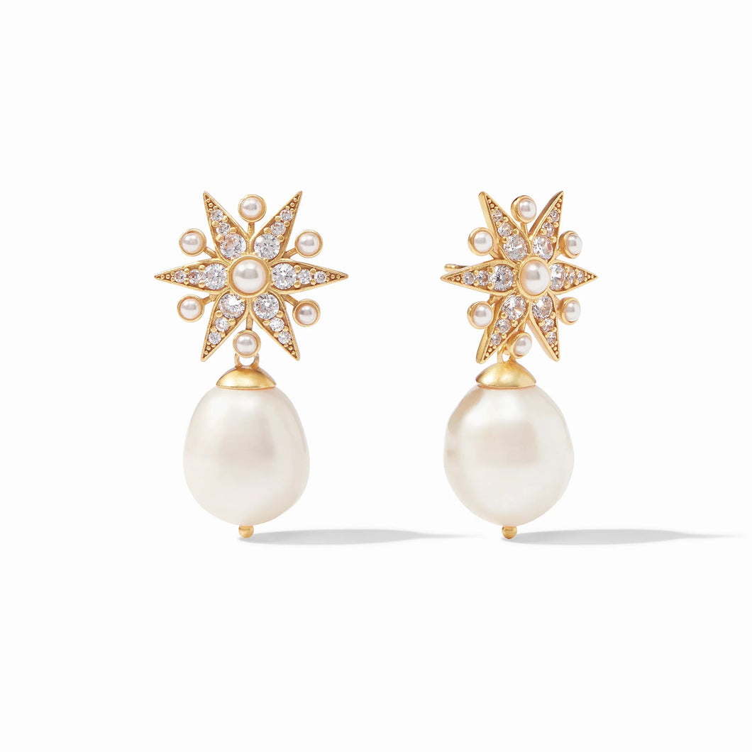 Celeste Gold Pearl Drop Earrings