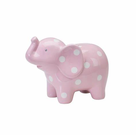Pink Elephant Ceramic Bank