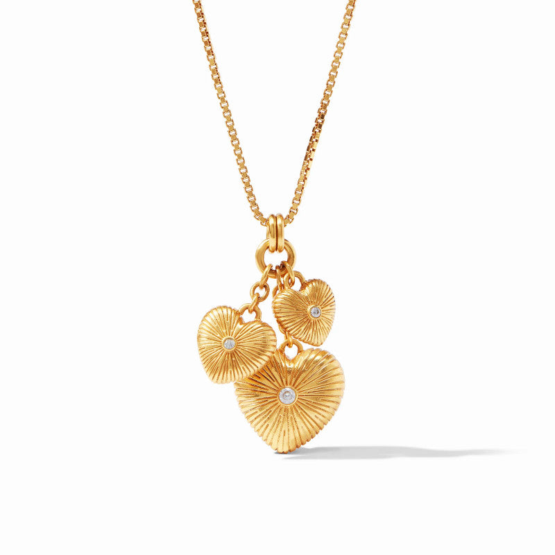 Esme Heart Gold Cubic Zirconia Charm Necklace