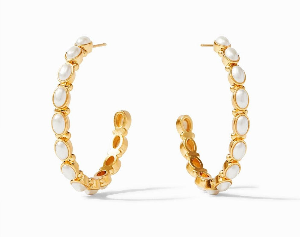 Mykonos Hoop Pearl Large Earrings