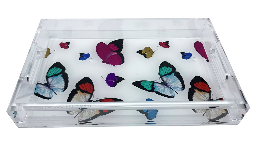 Butterflies Acrylic Tray 12.75 x 7.75