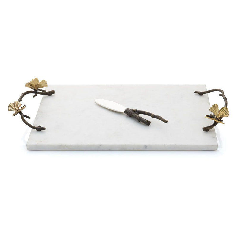 Butterfly Ginkgo Cheese Board with Knife