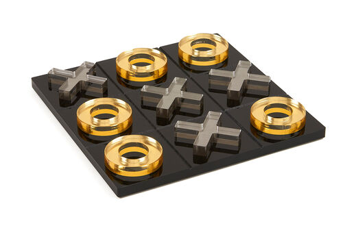 Black and Gold Acrylic Tic Tac Toe Game Set