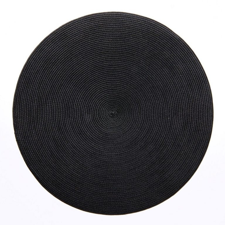 Linen Braid Black Round Placemat