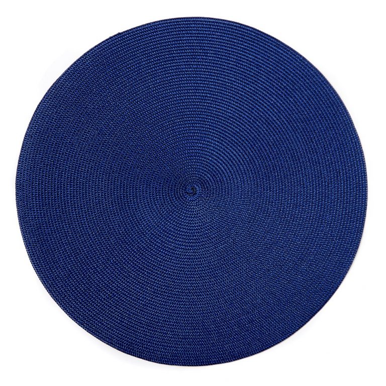 Linen Braid Oxford Blue Round Placemat