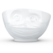 Tassen Hopeful Face With Mask White Porcelain Bowl