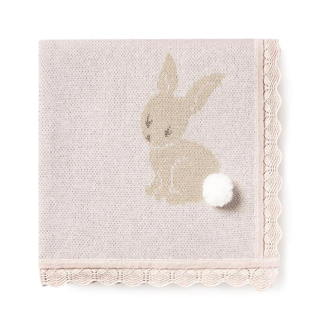 Bunny Cotton Knit Baby Blanket