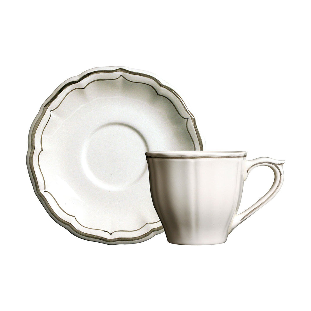 Filet Taupe Tea Cup and Saucer