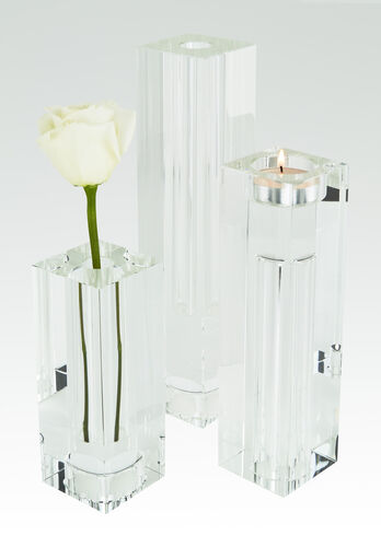 Crystal Bud Vase With Tealight Holder Medium